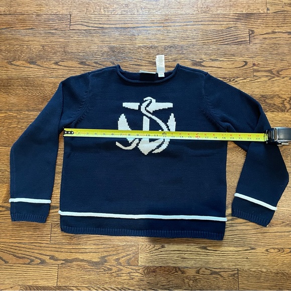 Vintage Liz Claiborne Navy Blue Anchor Sweater - Picture 13 of 14